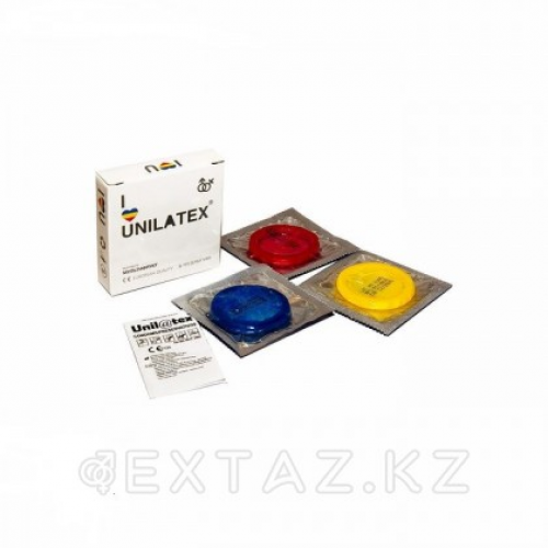 Unilatex Multifruits 3 шт. Презервативы цветные с ароматом мультифрукт  в Казахстане, интернет-аптека Рокет Фарм