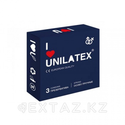 ПРЕЗЕРВАТИВЫ UNILATEX "EXTRA STRONG" особо прочные, 3 шт.  в Казахстане, интернет-аптека Рокет Фарм