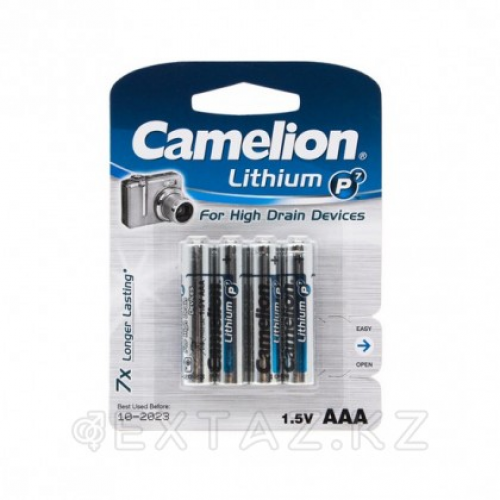 Батарейка, CAMELION, FR03-BP4, Lithium P7, AAA, 1.5V, 1250 mAh, 4 шт. в блистере  в Казахстане, интернет-аптека Рокет Фарм