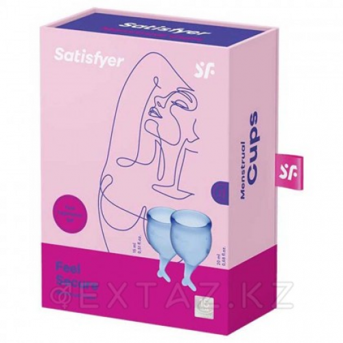Набор менструальных чаш Satisfyer Feel Secure голубые, 15 мл., 20 мл.  в Казахстане, интернет-аптека Рокет Фарм